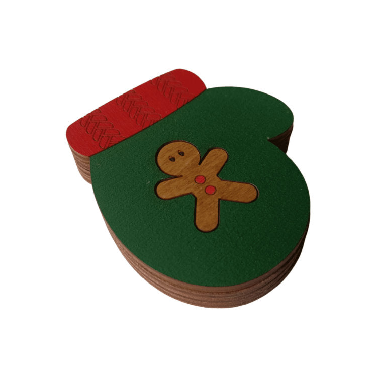 Guante Navideño. Estuche para agujas de madera con imán de Wizardi KF056/83