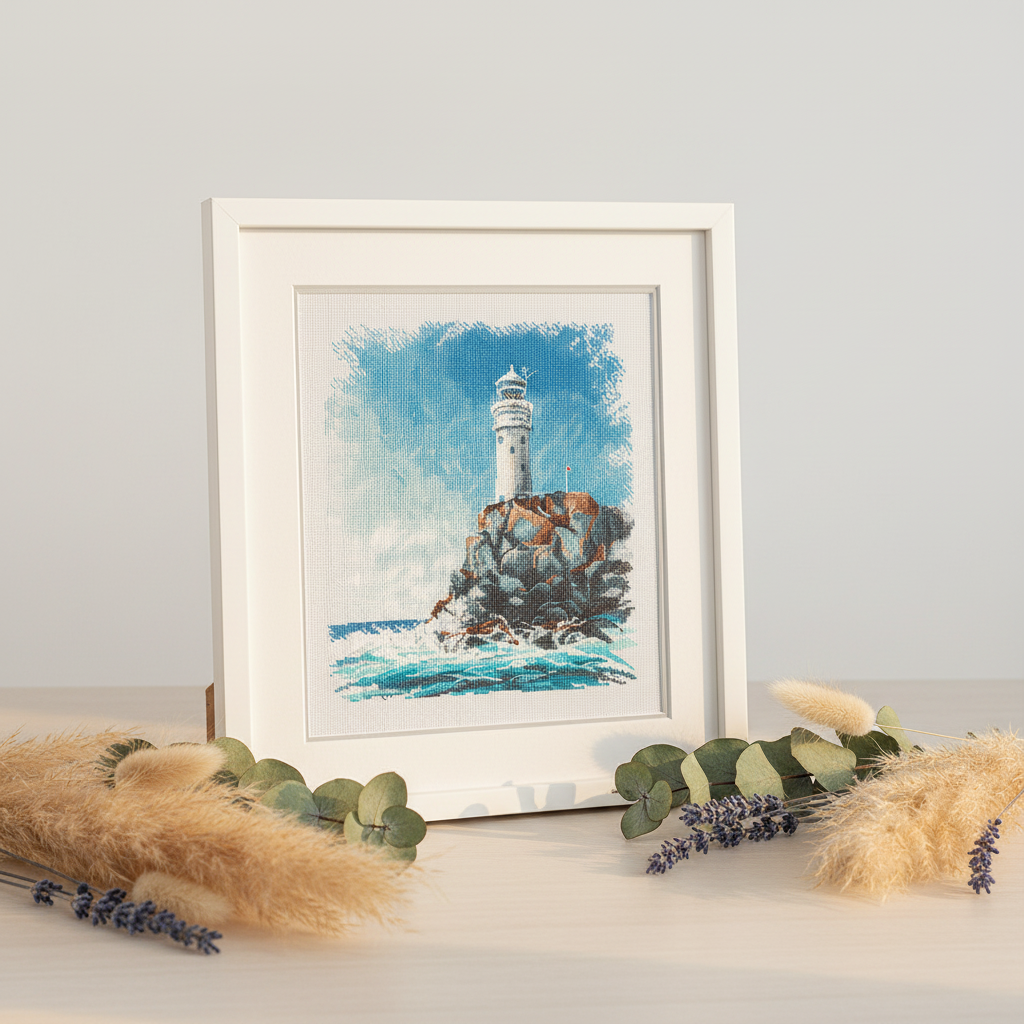 Cross Stitch Kit 'Lighthouse on the Rock' - 1572 OVEN