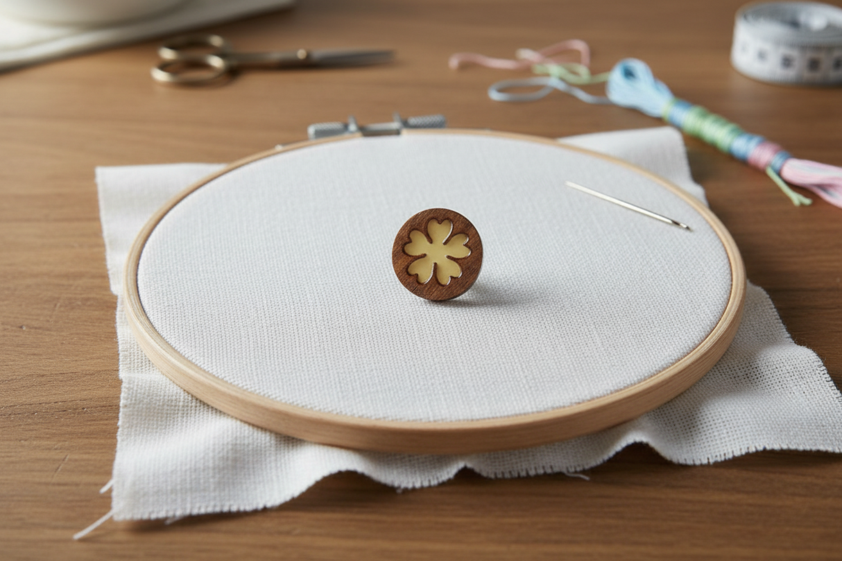 Flower. Magnets for wooden needles with epoxy resin Wizardi KF059/105