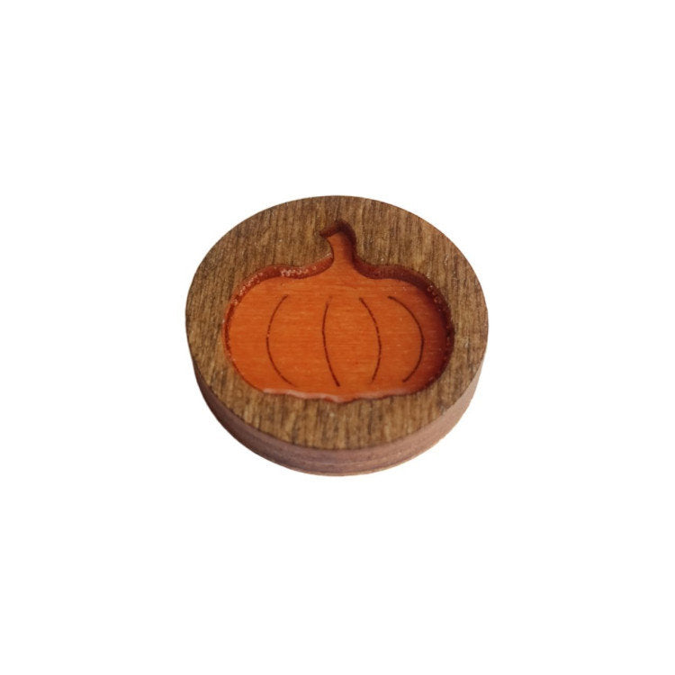 Calabaza". Imanes para agujas de Madera con resina epoxi de Wizardi KF059/102
