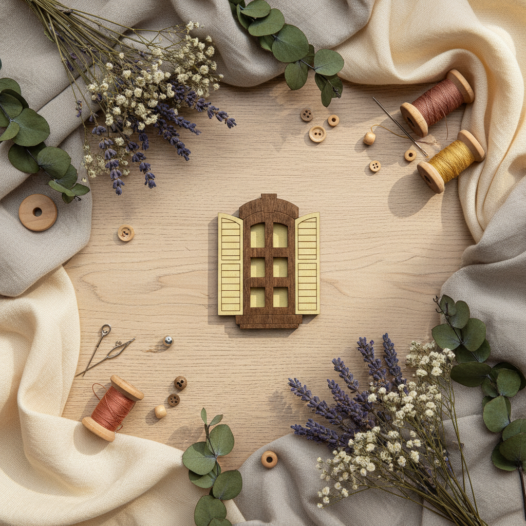 Yellow Window. Wizardi Needle Case with Magnet KF056/62