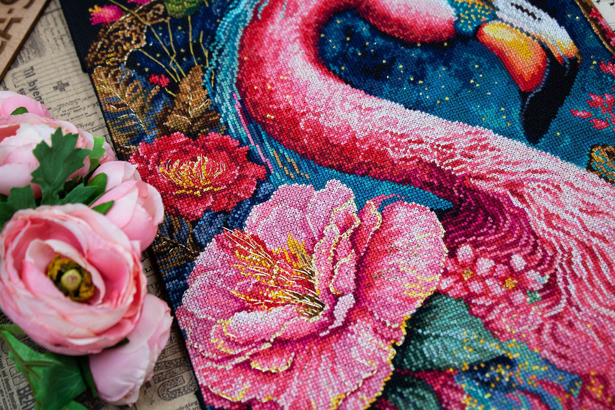Cross Stitch Kit - Fantastical Flamingo - BU5036 Luca-S Gold