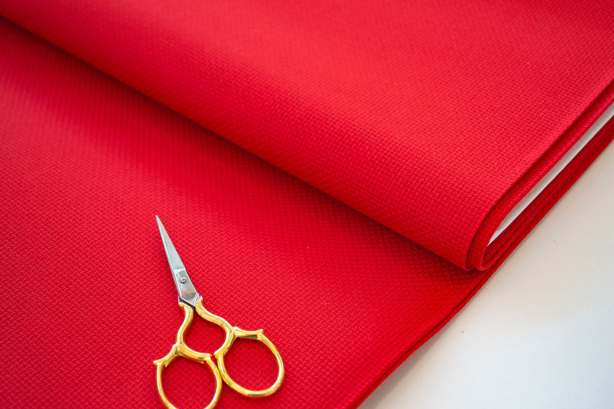 3706/954 AIDA fabric 14 count. ZWEIGART Christmas Red for Cross Stitch