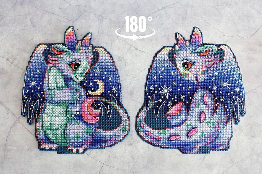 Kit de Punto de Cruz. Dragón de la Luna - MP Studia SR-891