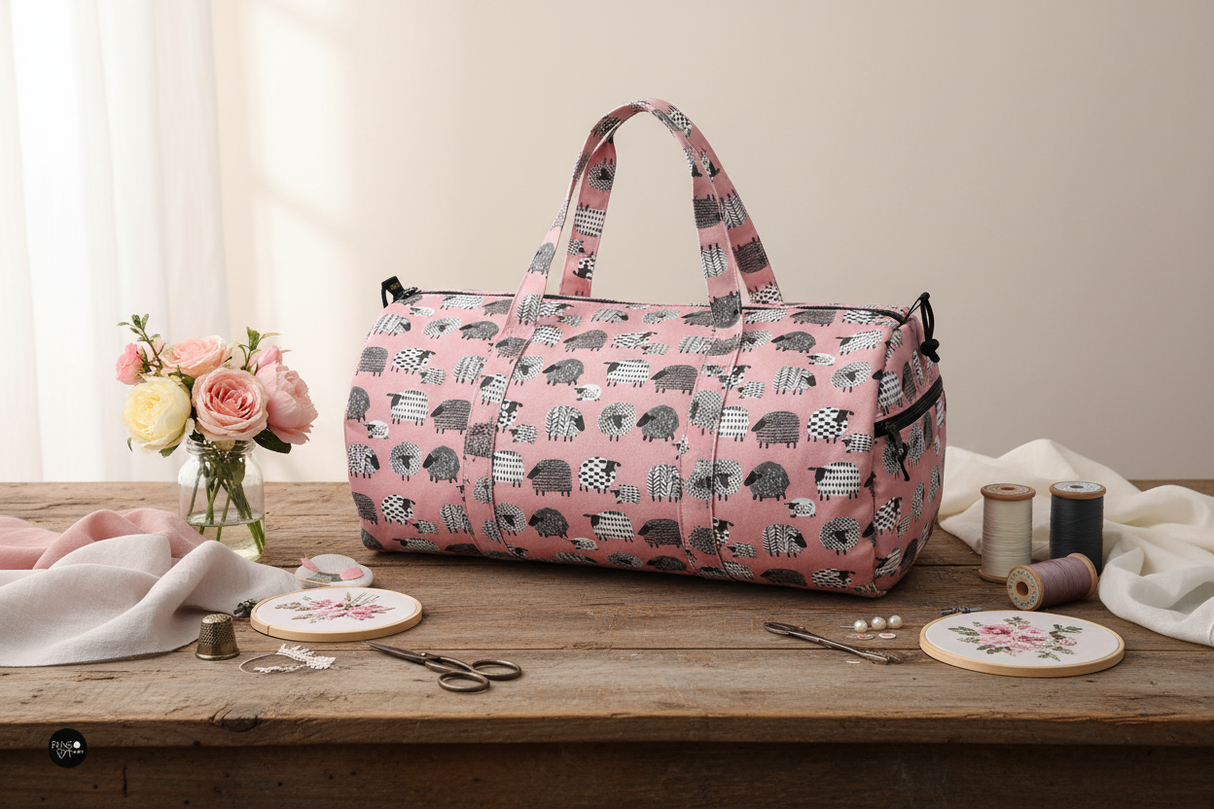 Sheep Craft Bag - DMC en rose avec un joli design de mouton