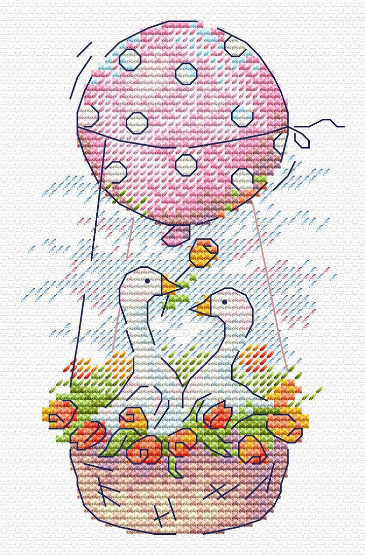 Vol romantique - SM-735 MP Studio - Kit de point de croix