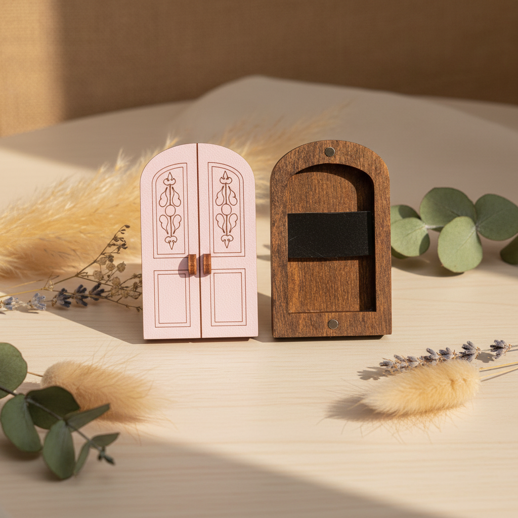 Porte rose. Étui à aiguilles Wizardi avec aimant KF056/60