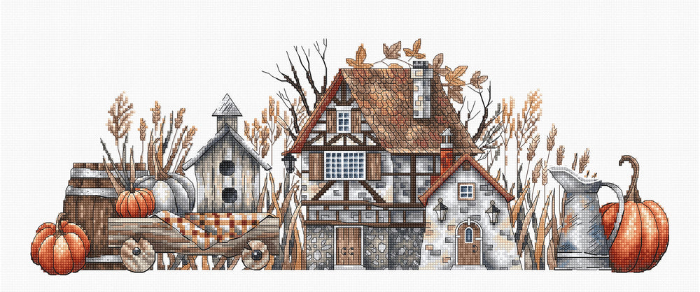 Kit de broderie « Charme rural d'automne » - Point de croix exclusif par Punto y Arte P008