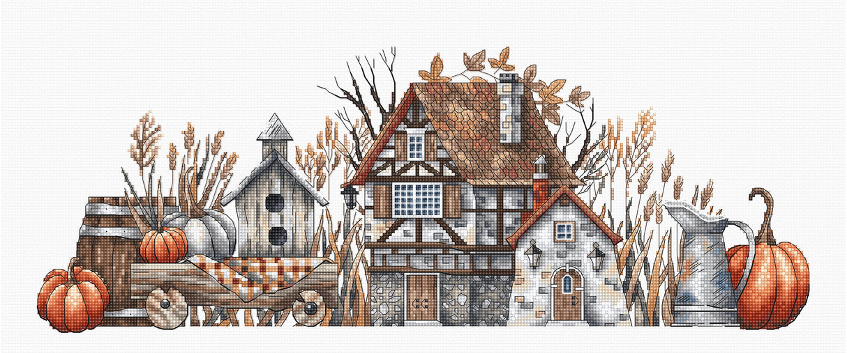 Kit de broderie « Charme rural d'automne » - Point de croix exclusif par Punto y Arte P008