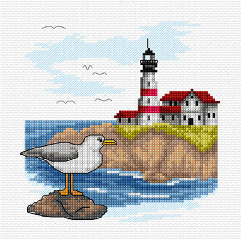 Kit de point de croix - Paysage avec phare - Orchidea SA8901