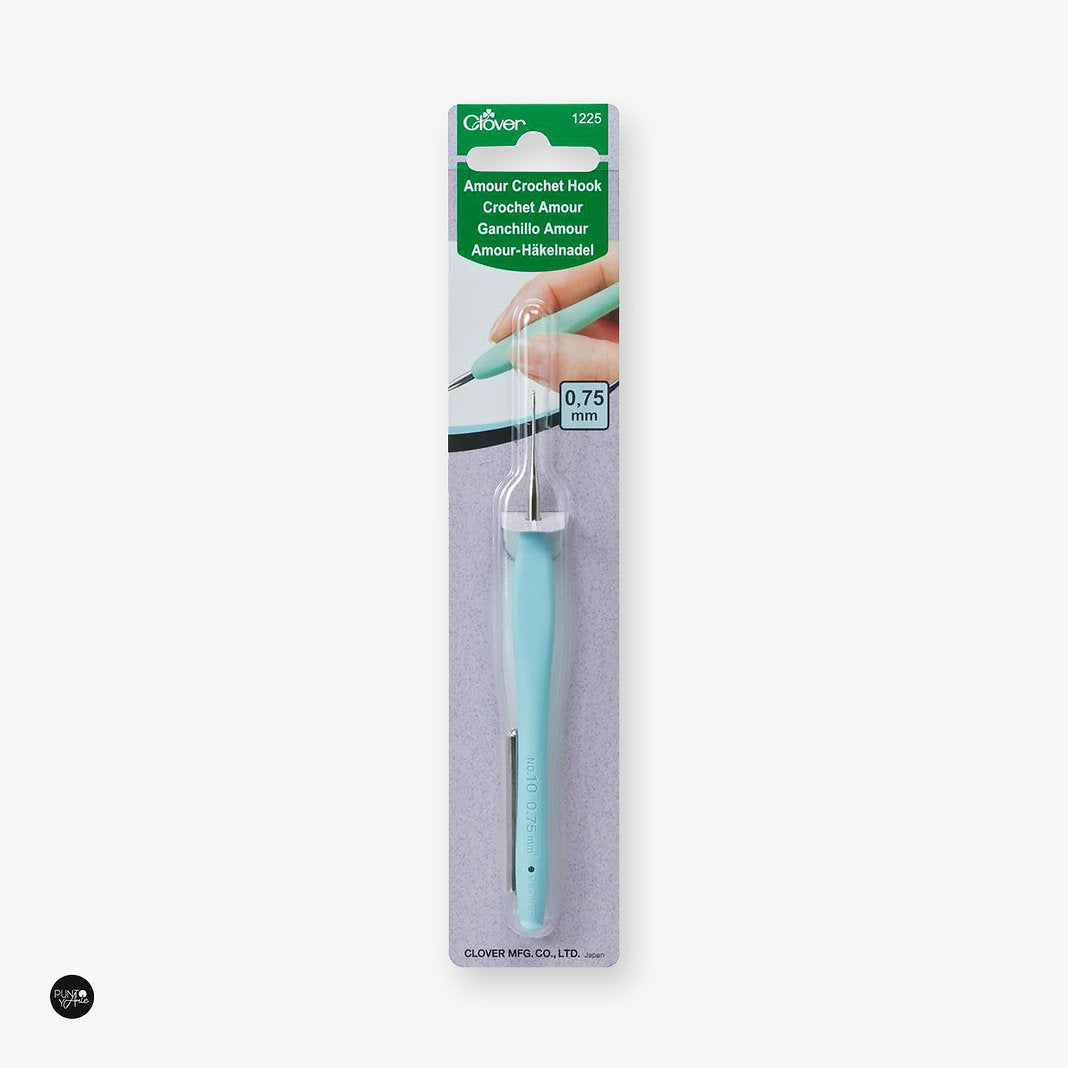 Agujas de Ganchillo Clover Amour de Acero - Mango Ergonómico para Tejer con Comodidad