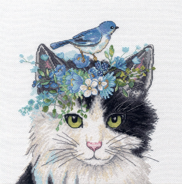 Floral Crown Cat - 70-35433 Dimensions - Cross Stitch Kit
