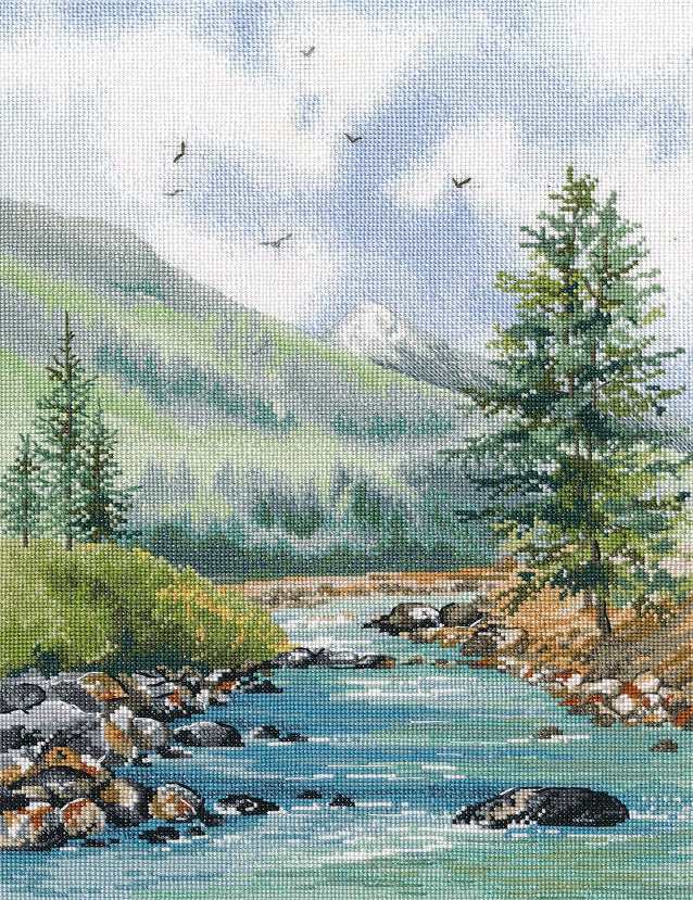 Cross stitch kit. Mountain river - 1548 OVEN