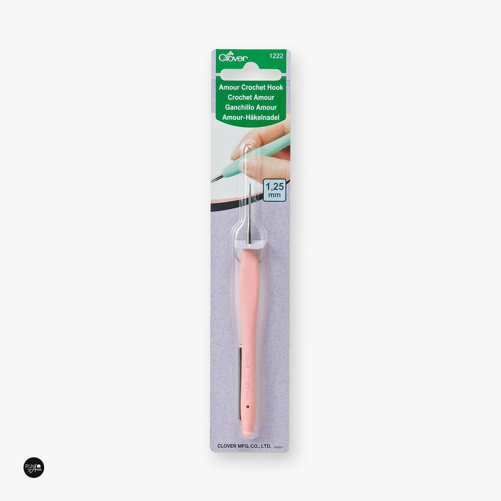 Agujas de Ganchillo Clover Amour de Acero - Mango Ergonómico para Tejer con Comodidad