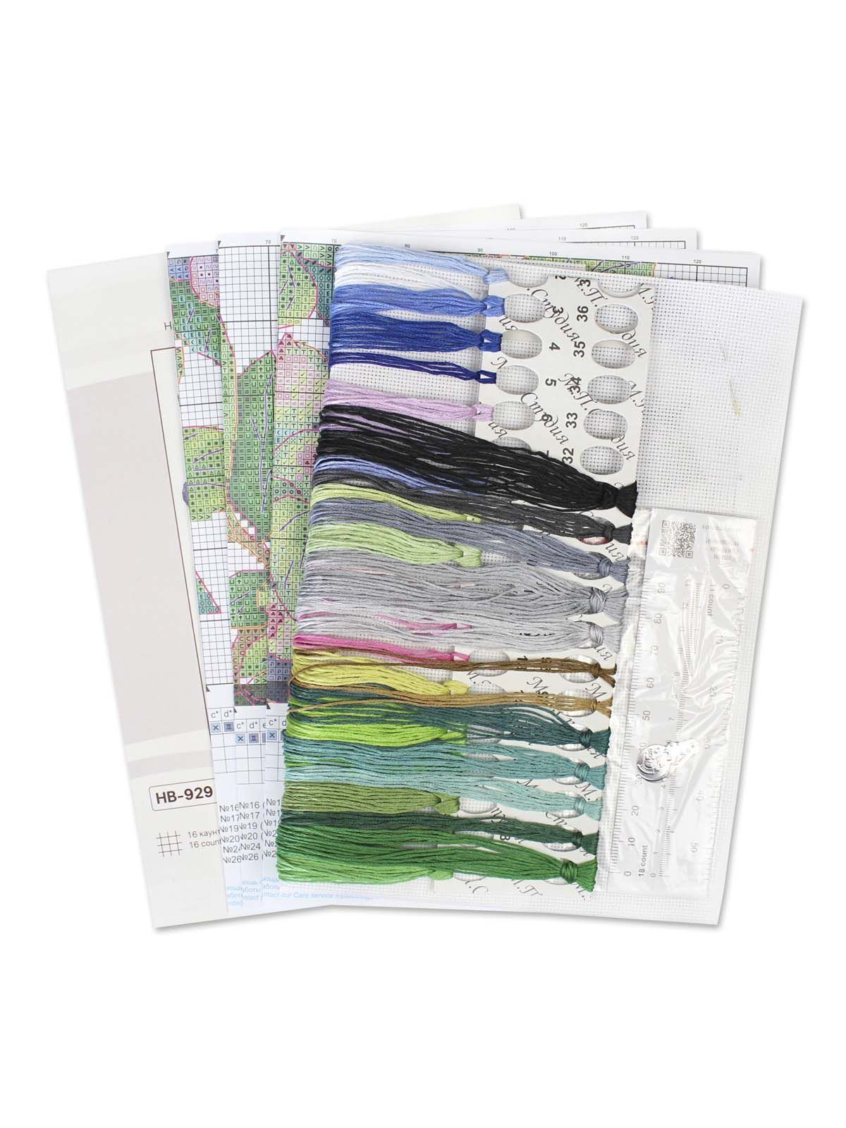 Cross Stitch Kit "Blueberry" MP Studia SNV-929 - Botanical Blueberries 28x20 cm Aida 16 ct