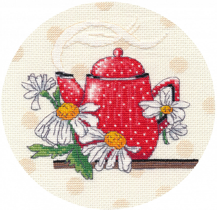 Kit de Punto de Cruz "Miniatura de Té Rojo" 1588 de Oven