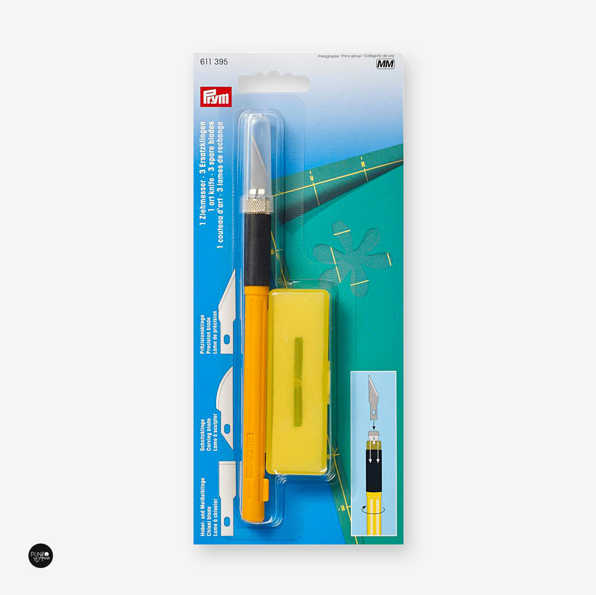 Cuchillo de arte con 3 hojas de repuesto - Prym 611395