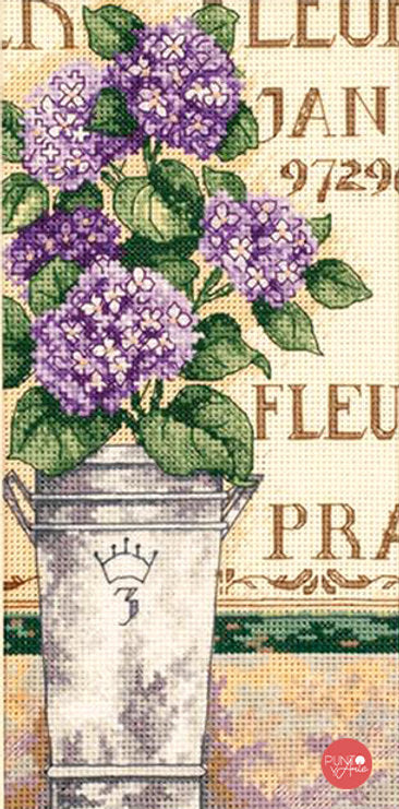 Hortensia Floral - 65092 Dimensions - Kit de punto de cruz