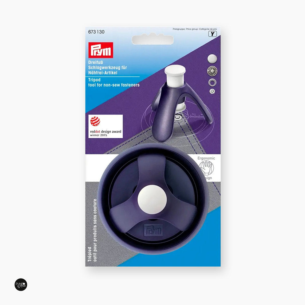 Trípode Prym 673130 para botones y ojales sin coser, ergonómico y preciso