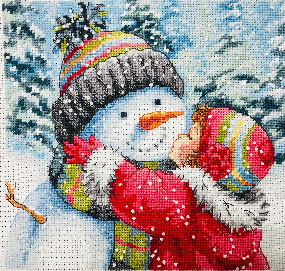 Un beso para muñeco de nieve - 70-08833 Dimensions - Kit de punto de cruz