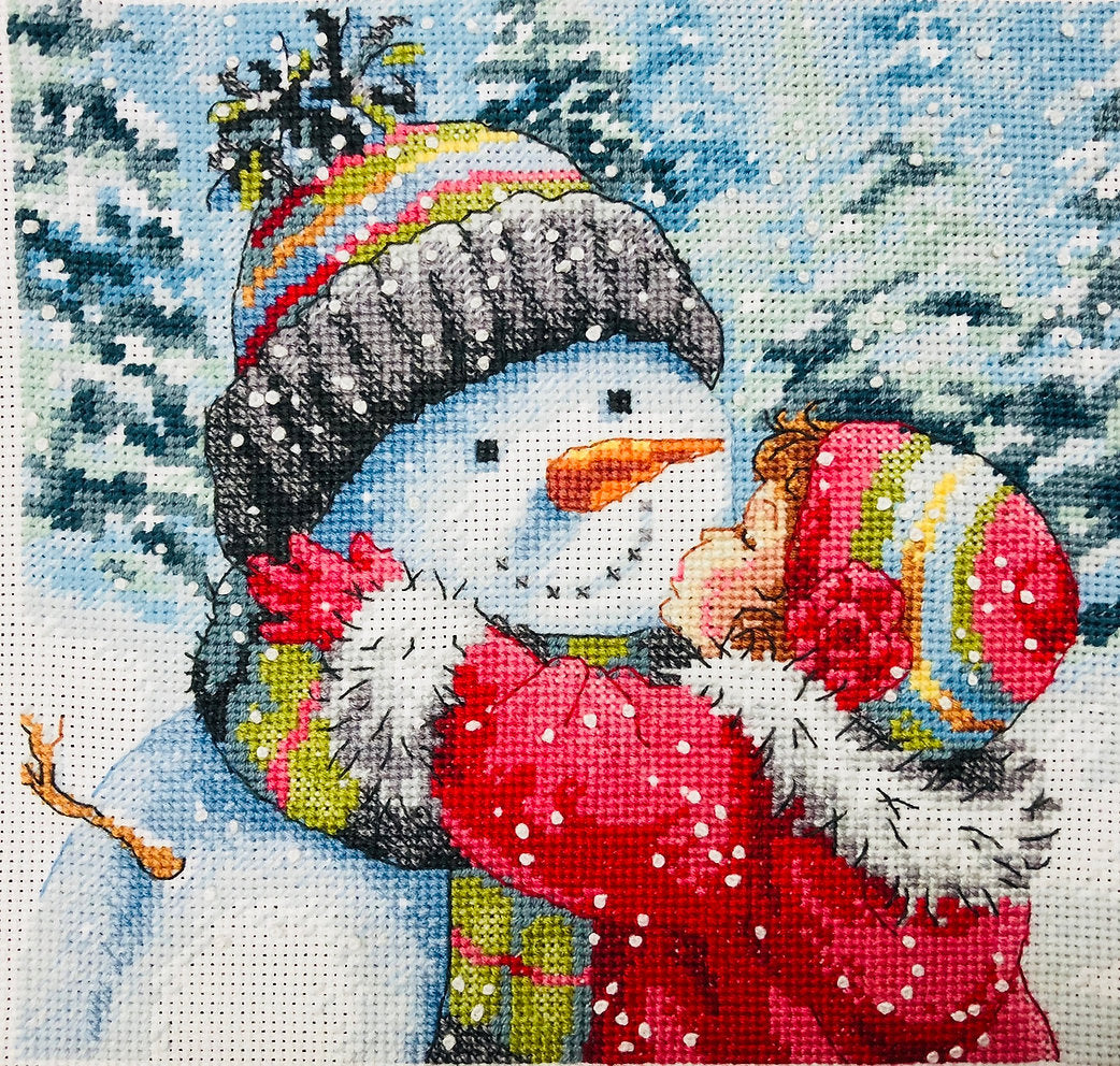 Un beso para muñeco de nieve - 70-08833 Dimensions - Kit de punto de cruz