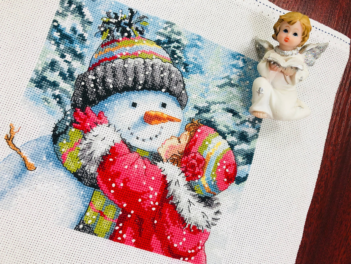 Un beso para muñeco de nieve - 70-08833 Dimensions - Kit de punto de cruz