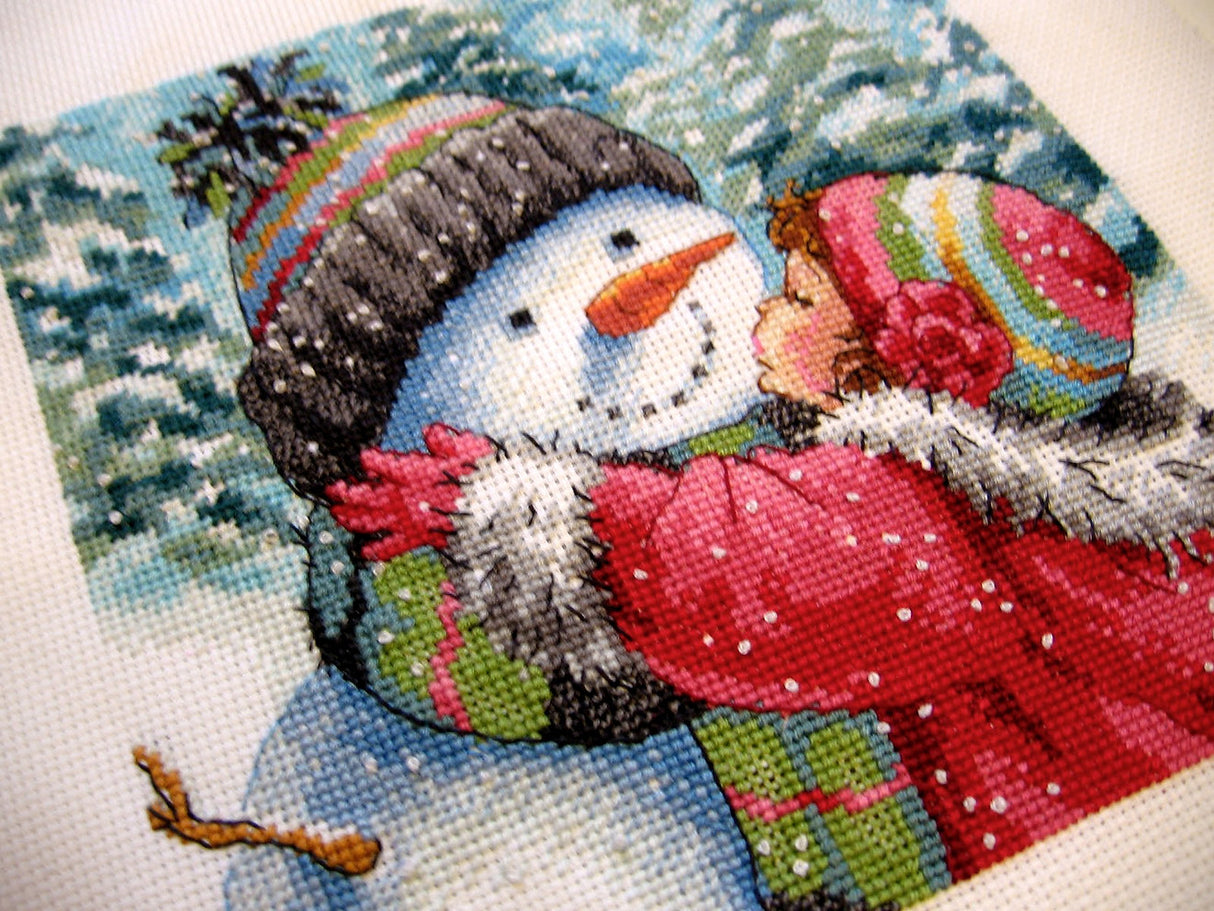 Un beso para muñeco de nieve - 70-08833 Dimensions - Kit de punto de cruz