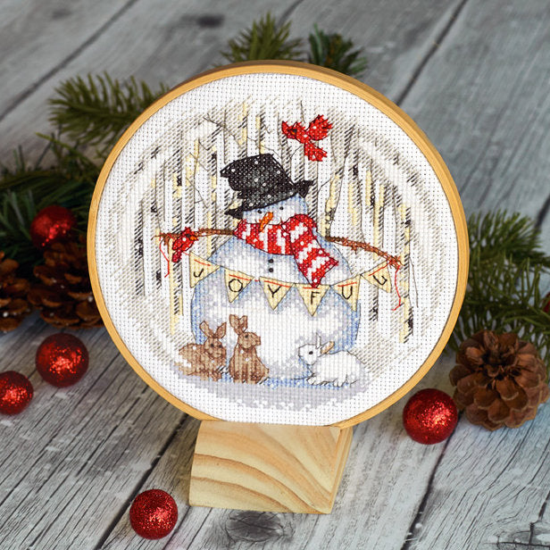 Joyful Snow Globe - 70-08979 Dimensions - Kit de punto de cruz
