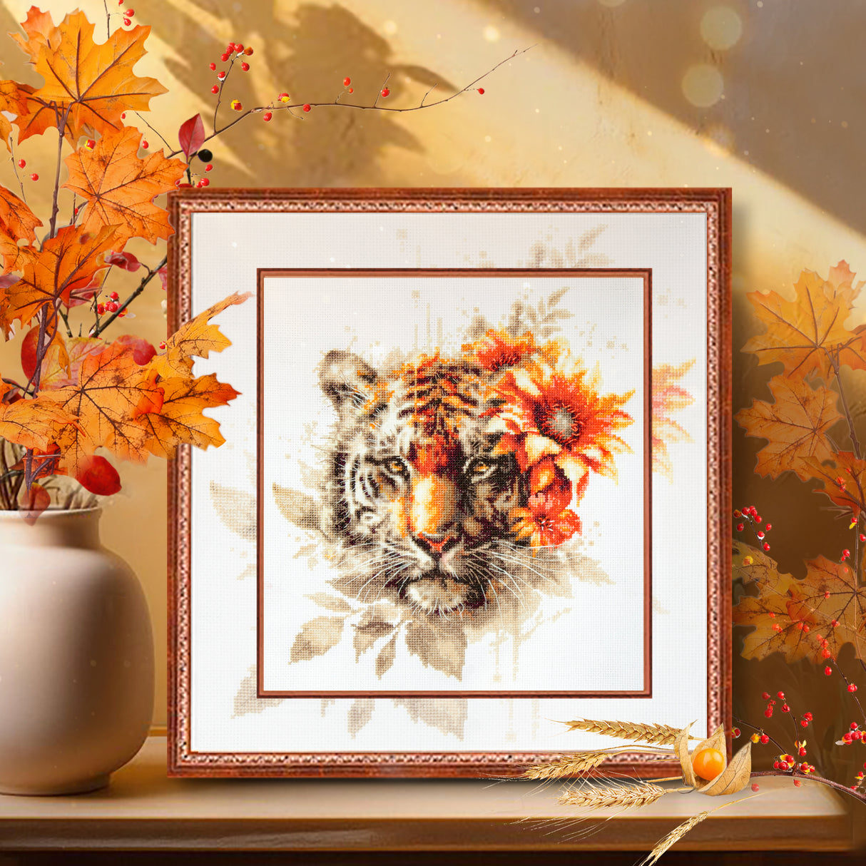 Kit de punto de cruz Magic Needle 70-21 Bengal Tiger Edición Zweigart, 24 x 26 cm