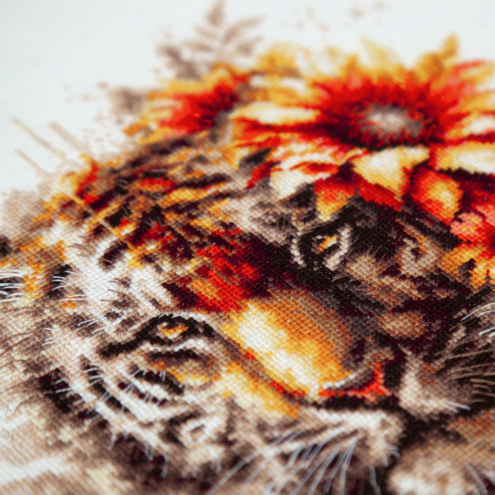 Kit de punto de cruz Magic Needle 70-21 Bengal Tiger Edición Zweigart, 24 x 26 cm