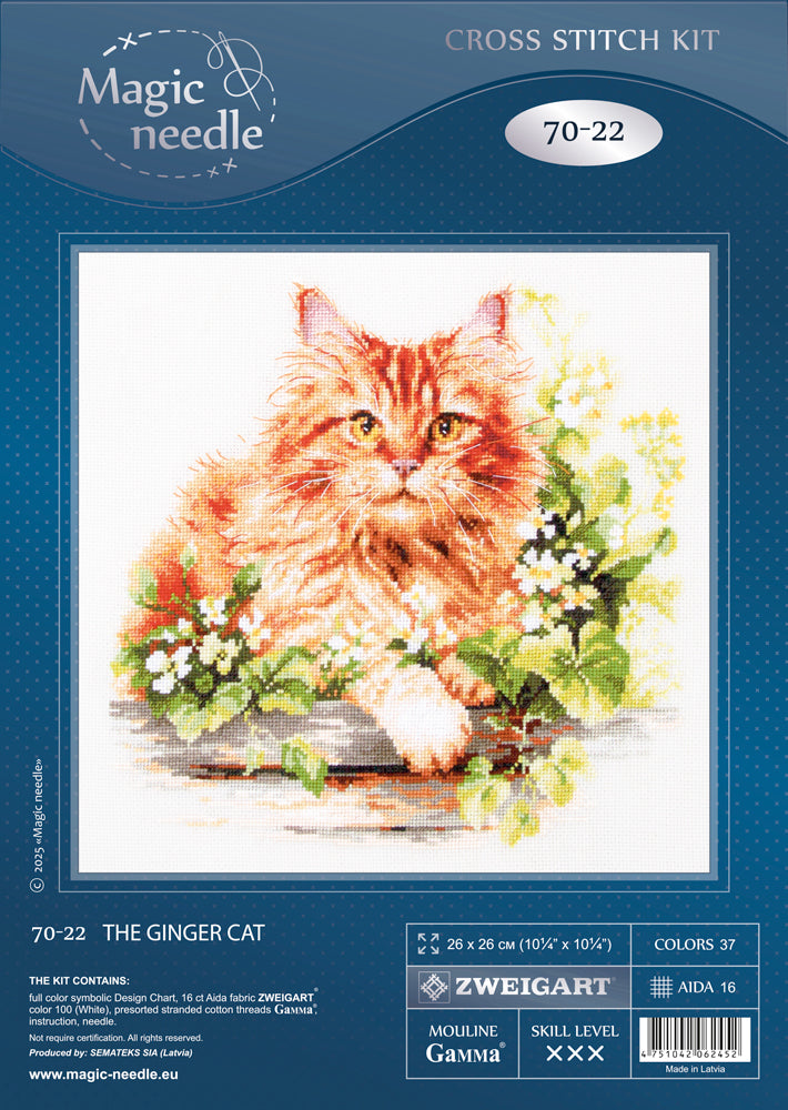 Cross Stitch Kit 70-22 “The Ginger Cat” – Magic Needle