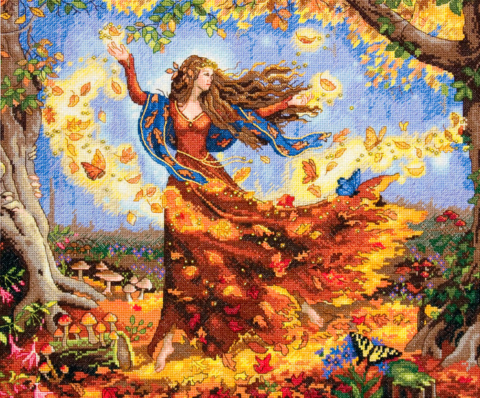 Hada de otoño - 70-35262 Dimensions - Kit de punto de cruz