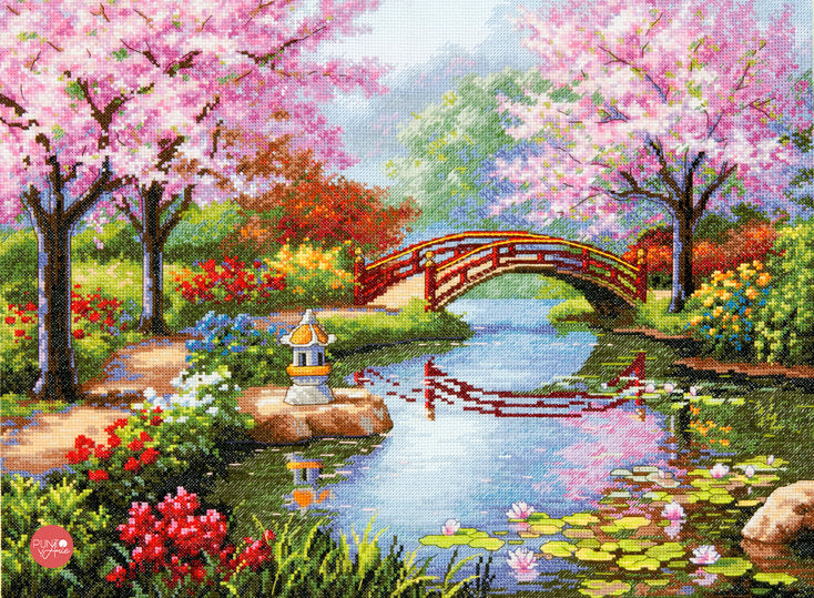 Kit de Punto de Cruz - Jardín Japonés - Dimensions Gold Collection 70-35313