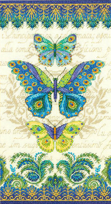 Mariposas pavo real - 70-35323 Dimensions - Kit de punto de cruz