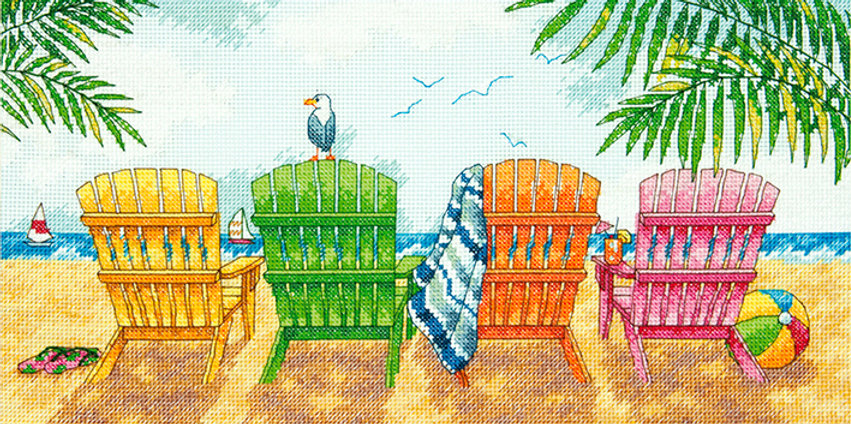 BEACH CHAIRS - 70-35325 Dimensions - Cross Stitch Kit