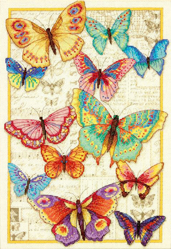 Bellas Mariposas - 70-35338 Dimensions - Kit de punto de cruz
