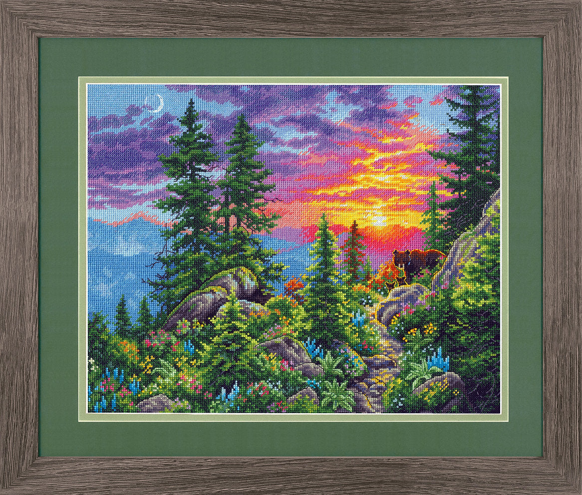 Sunset Mountain Trail - 70-35383 Dimensions - Kit de punto de cruz