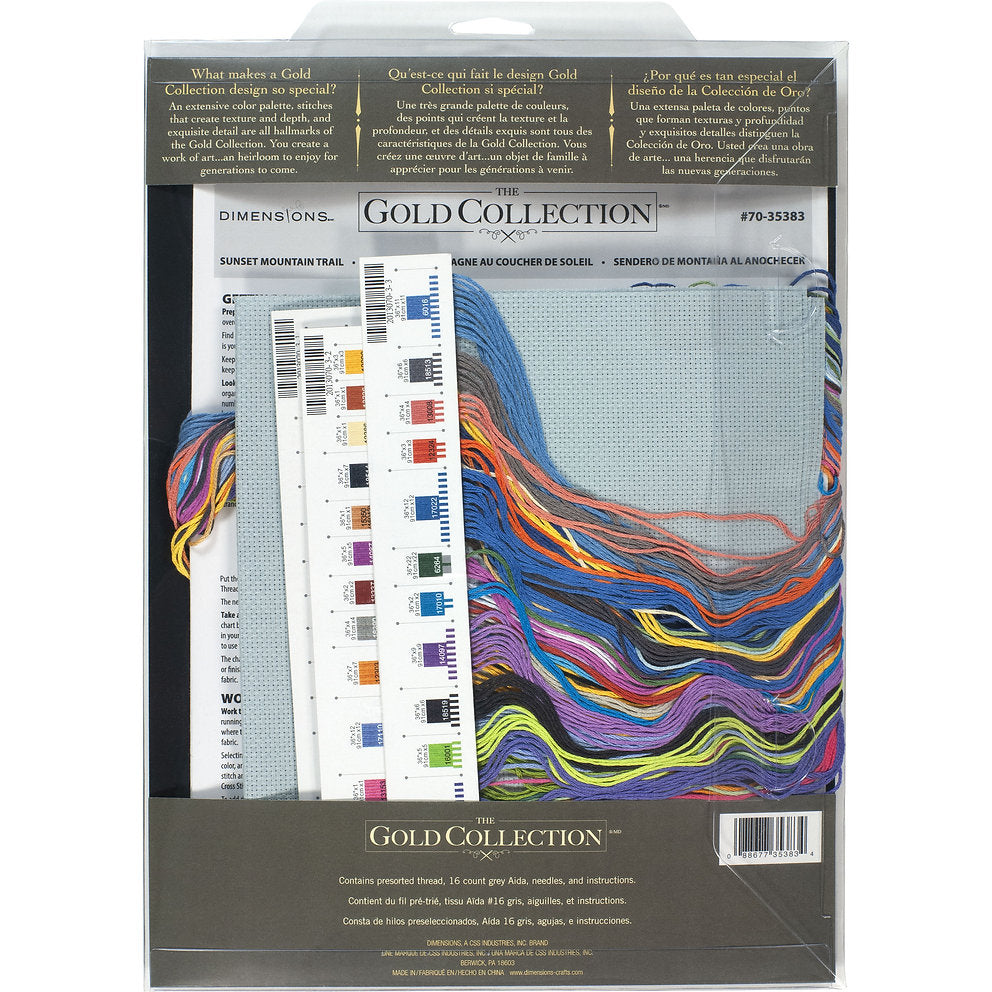 Sunset Mountain Trail - 70-35383 Dimensions - Kit de punto de cruz