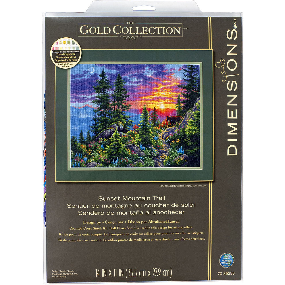 Sunset Mountain Trail - 70-35383 Dimensions - Kit de punto de cruz