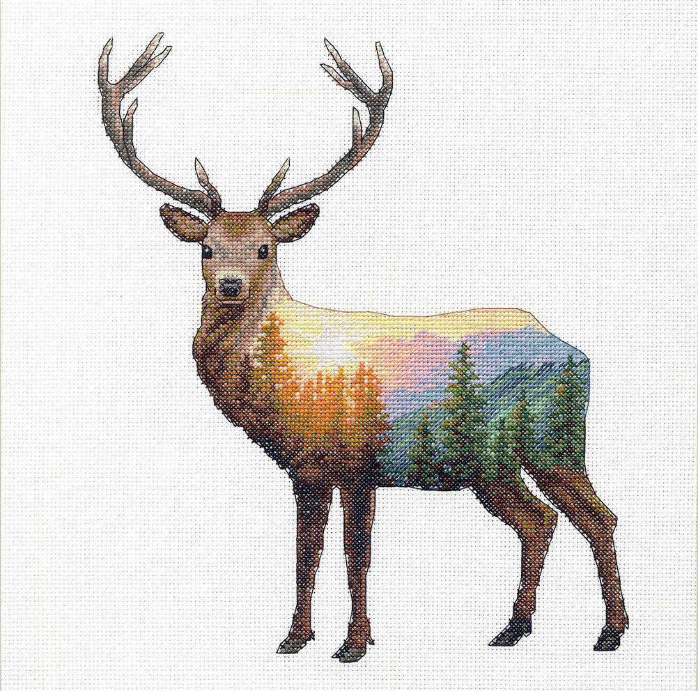 DEER SCENE - 70-35387 Dimensions - Kit de punto de cruz