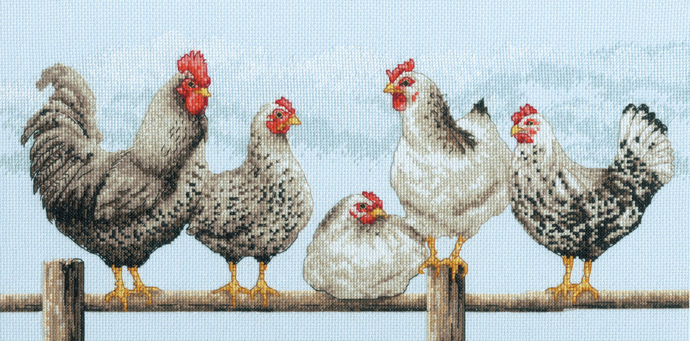 Black and White Hens - 70-35403 Dimensions - Cross Stitch Kit