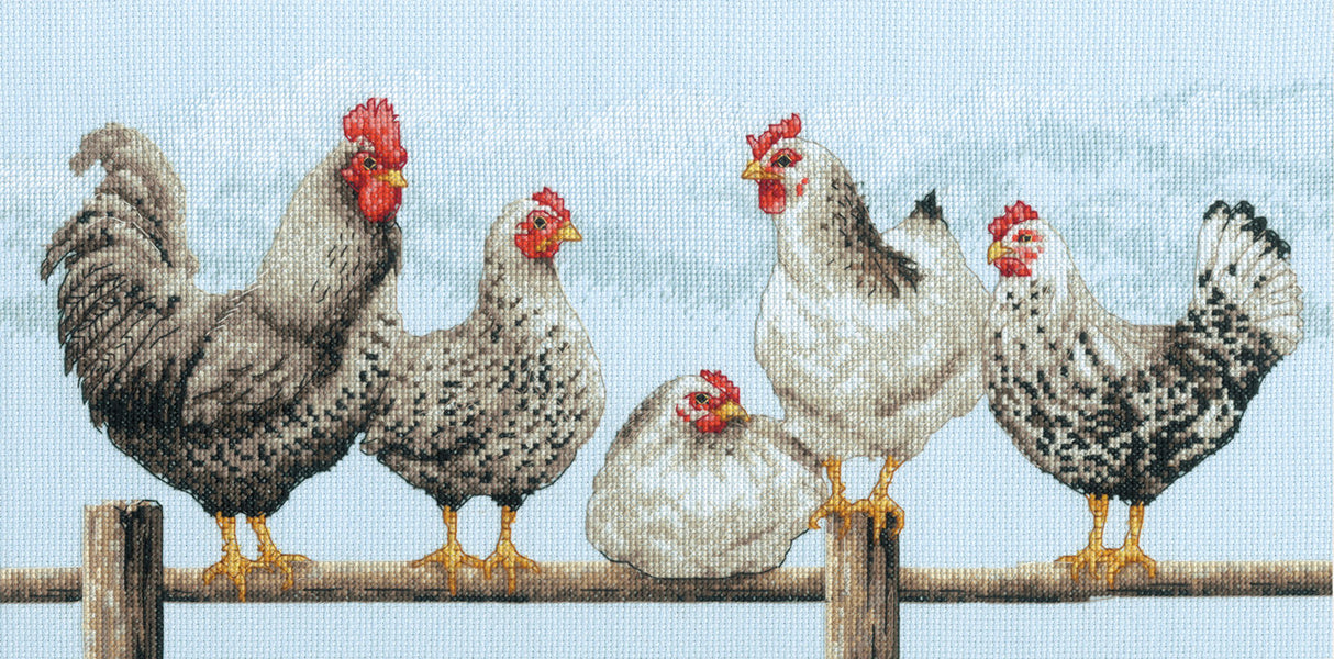 Black and White Hens - 70-35403 Dimensions - Cross Stitch Kit