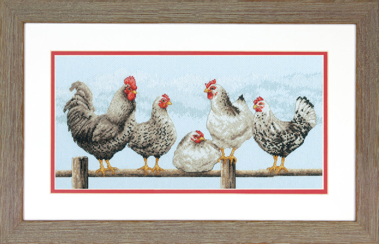 Black and White Hens - 70-35403 Dimensions - Cross Stitch Kit