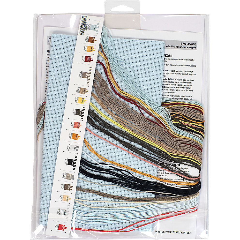 Black and White Hens - 70-35403 Dimensions - Cross Stitch Kit