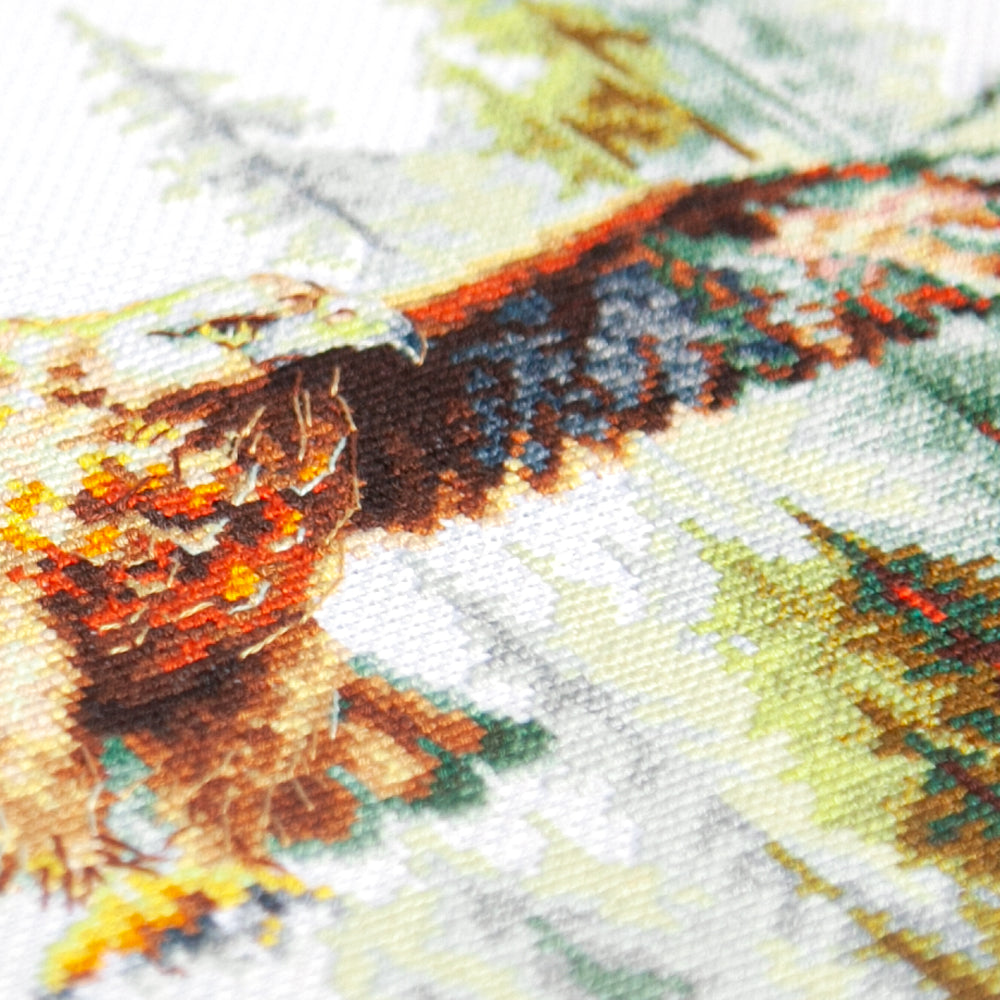 Kit de punto de cruz Magic Needle 70-48 Above the World con águila, 26 x 26 cm