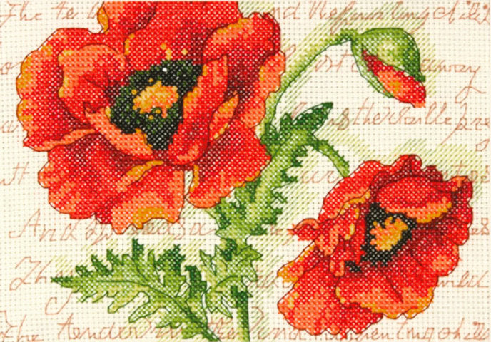 POPPY PAIR - 70-65116 Dimensions - Kit de punto de cruz