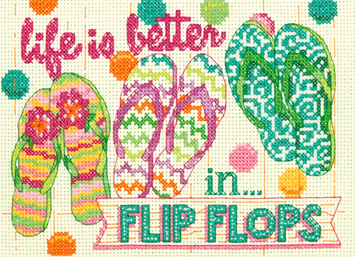 Flip Flops - 70-65152 Dimensions - Cross Stitch Kit