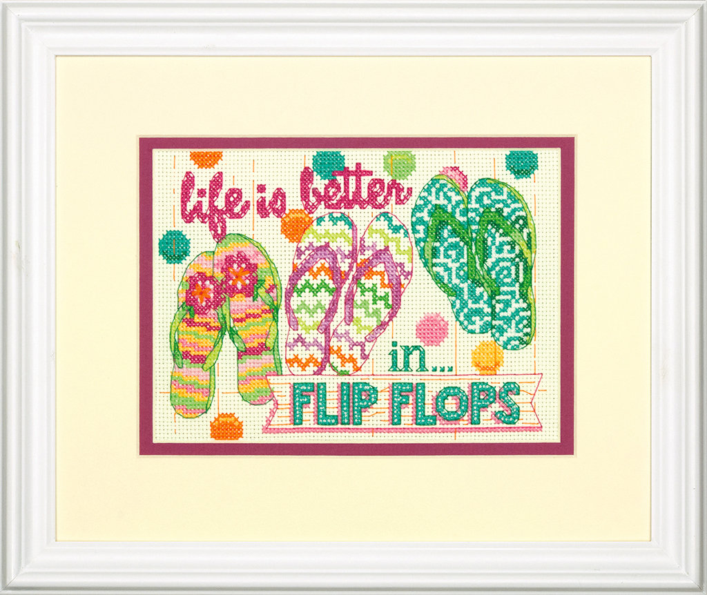 Flip Flops - 70-65152 Dimensions - Cross Stitch Kit