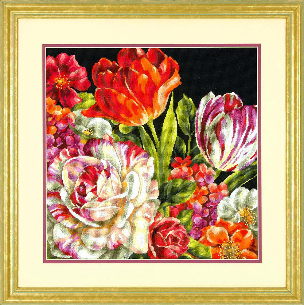 Kit bouquet petit point en Noir - Dimensions 71-20079