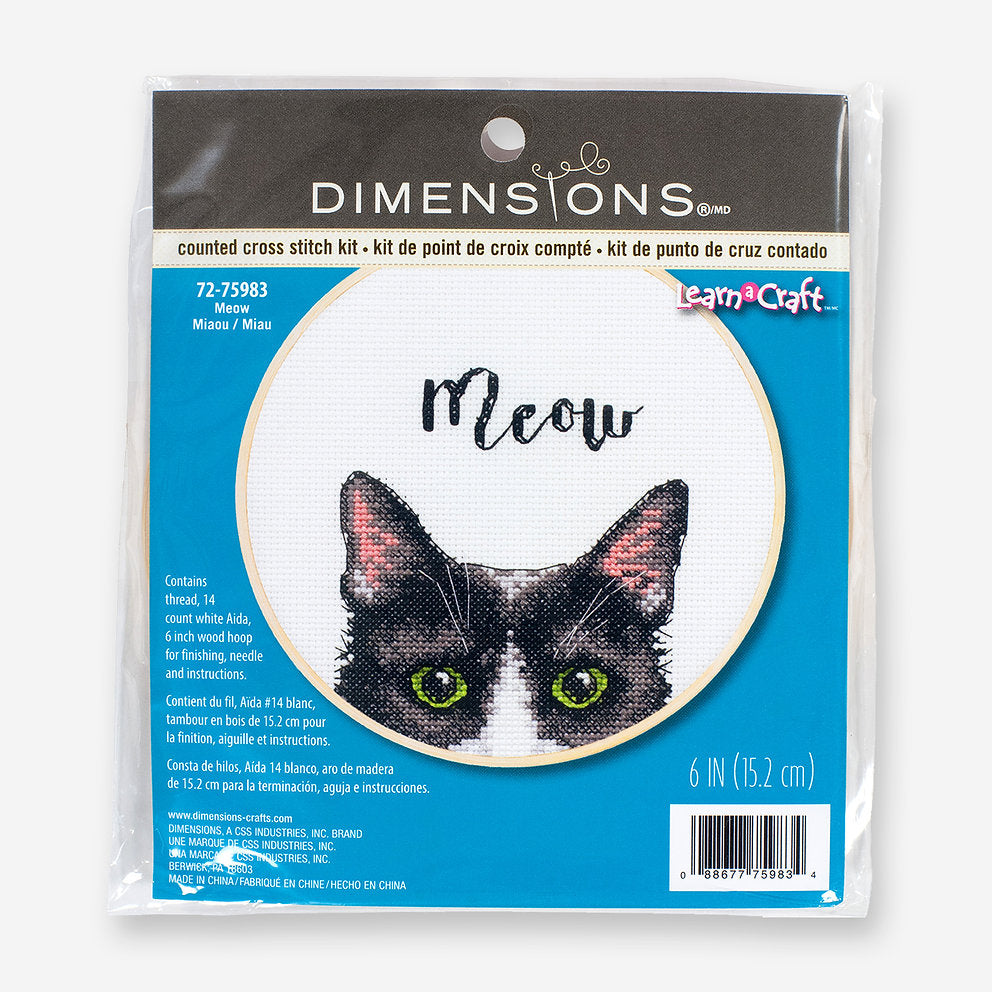 Meow - 72-75983 Dimensions - Kit de punto de cruz